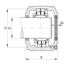 Стационарные корпуса S3030-H-N-FZ-AB-L + 230SM135-MA, разъемные, для разъемных двухрядных радиальных сферических роликоподшипников, с войлочными уплотнениями, под консистентную смазку