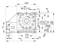  едукторы GETR-80-SCHN-110/165-KL-i, Приводной вал с зажимным соединением, межосевое расстояние a0 = 80 мм